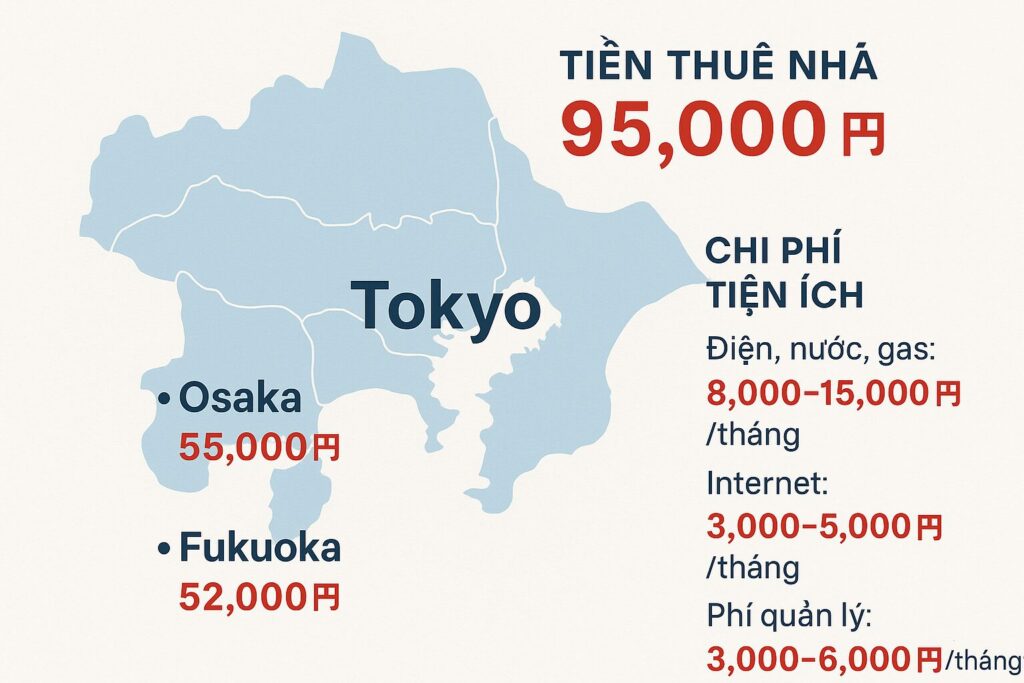 Chi phí thuê nhà tại Tokyo và vùng phụ cận