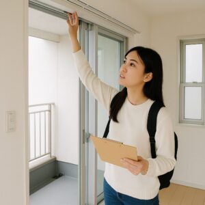Du học sinh đi xem nhà tại Nhật