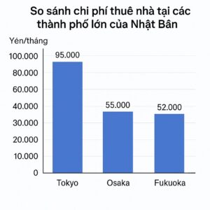 So sánh chi phí thuê nhà tại các thành phố lớn của Nhật Bản